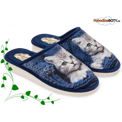 Natural Style s měkkou stélkou kočka dámské domácí pantofle – Zboží Mobilmania