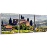 Obraz 3D třídílný - 150 x 50 cm - Toskana Weingut - Tuscany vineyard 03 Toskánské vinařství – Zboží Mobilmania