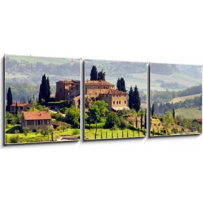 Obraz 3D třídílný - 150 x 50 cm - Toskana Weingut - Tuscany vineyard 03 Toskánské vinařství