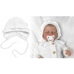Baby Nellys Pletená čepička na zavazování bonetka Girl Hand Made bílá – Zboží Dáma