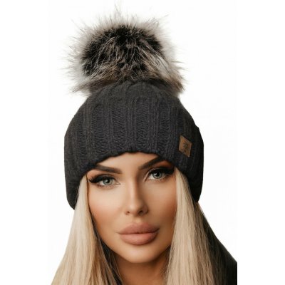 Fashionweek dámská zimní čepice s bambulí flísová podšívka Jenot Woolk Rita grafitová – Hledejceny.cz