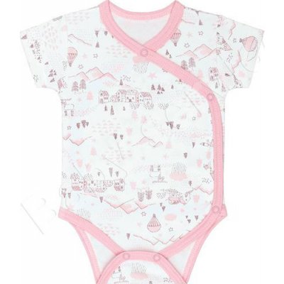 Baby Service Body kr. rukáv zavinovací Městečko Růžová – Zboží Mobilmania
