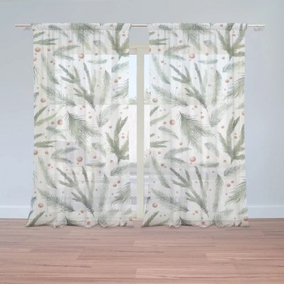 Sablio Záclony Vůně jehličí: 2ks 150x250cm – Hledejceny.cz