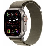 Apple Watch Ultra 2 49mm titanové pouzdro s olivovým alpským tahem S MREX3CS/A – Zboží Živě