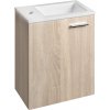 Koupelnový nábytek ZOJA skříňka s keramickým umyvadlem 40x22 cm, dub platin 51049DP-01
