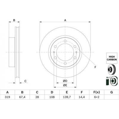 BOSCH Brzdový kotouč 0 986 479 G19