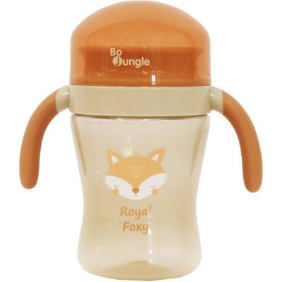 Bo Jungle drinking Cup 360° Mixer Grey tréninkový hrnek Royal Foxy 240 ml – Zboží Dáma