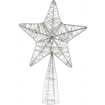 DECOLED Hvězda na špici vánočního stromu stříbrná 18 x 30 cm – Hledejceny.cz