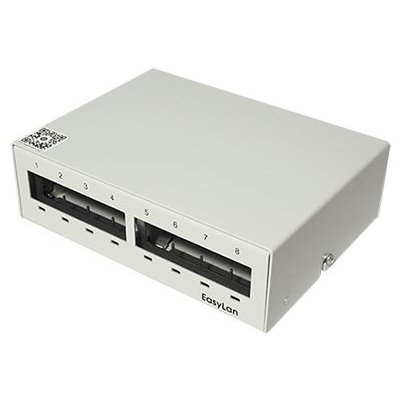 Patchpanel pro keystone moduly STP, 8 portů, neosazený, šedý – Zboží Mobilmania
