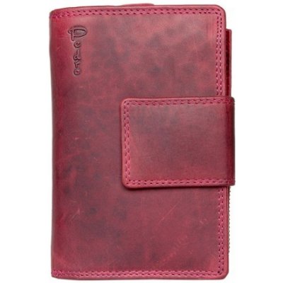 Tmavě růžová velká prostorná celá kožená peněženka Pedro z bytelné pravé kůže FLW – Zbozi.Blesk.cz