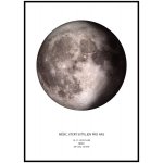 Jen tak z lásky Plakát Fáze měsíce vašeho životního okamžiku Rozměr plakátu: 30 x 40 cm, Barva pozadí: Černá, Barva měsíce: Šedá – Hledejceny.cz