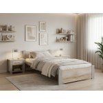 Textilomanie Ikaros dub sonoma / šedá s laťkovým roštem Matrace Somnia 18 cm – Sleviste.cz