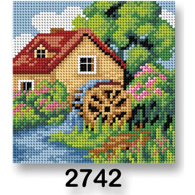 VTC Vyšívací předloha 70244 2742 krajinka jaro zelená 15x15cm – Zboží Mobilmania