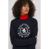 Dámský svetr a pulovr Tommy Hilfiger Bavlněný svetr hřejivý WW0WW41146 tmavomodrá
