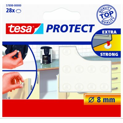 Ochranné/protiskluzové podložky tesa Protect® Barva: průhledná, Rozměr: Ø 8 mm, Doplňující informace: tuhá gumová kolečka – Hledejceny.cz
