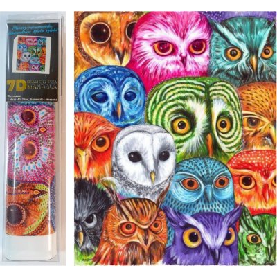 Norimpex Diamantové malování Soví koláž 30 x 40 cm – Zbozi.Blesk.cz