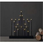 Emos 20 LED svícen černý 27,5 cm 3x AA vnitřní teplá bílá časovač DCAW04 – Sleviste.cz