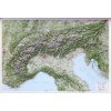 Nástěnné mapy L.A.C. Alpy - plastická mapa 95x65 cm Varianta: bez rámu, Provedení: plastická mapa