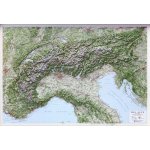 L.A.C. Alpy - plastická mapa 95x65 cm Varianta: bez rámu, Provedení: plastická mapa – Zboží Mobilmania