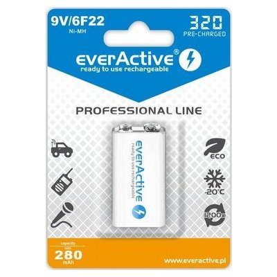 EverActive Professional Line 9V 320 mAh 1ks EVHRL22-320 – Zboží Mobilmania