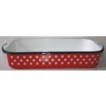 Metalac Smaltovaný pekáč červený s puntíky 30x18 cm – Hledejceny.cz