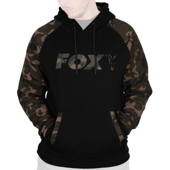 Fox Mikina Black / Camo Raglan Hoodie