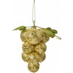 Clayre & Eef Zlatá třpytivá vánoční ozdoba vinný hrozen - 10*10*15 cm - Clayre & Eef – Hledejceny.cz