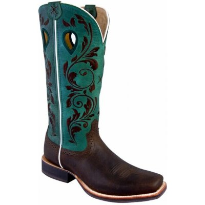 Twisted X Dámské westernové boty zelené s kvítky – Hledejceny.cz