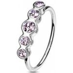 Šperky4U piercing do nosu kroužek se zirkony N0117-P – Zboží Dáma