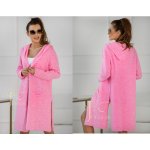 Fashionweek Dámský barevný prodloužený cardigan NINA růžová candy pink – Zboží Mobilmania