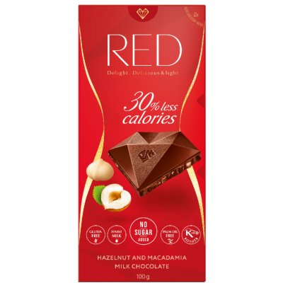 Red 30% Less Calories Hazelnut and Macadamia 100 g – Zboží Mobilmania