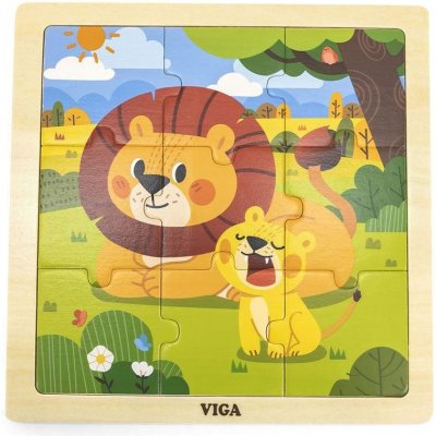 Viga puzzle 9 dílků lvi