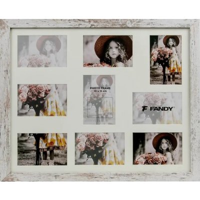 Fotorámeček dřevěný Narvik gallery 04 1 melír - 9 foto, rozměr rámečku 56,6 x 46,6 cm – Zboží Živě