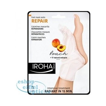 Iroha Repair Foot Mask Socks Peach regenerační maska na nohy a nehty s broskvovým sérem 2 x 9 ml