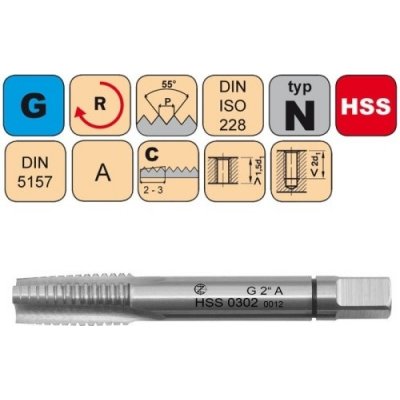NÁSTROJE CZ Sadový závitník /CZZ0302/ G1/2" A HSS DIN 5157 Závit: G1/2"-SD celá sada – Hledejceny.cz