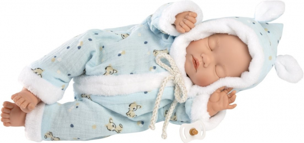 Llorens 63301 LITTLE BABY spící realistická miminko s měkkým látkovým tělem 32 cm