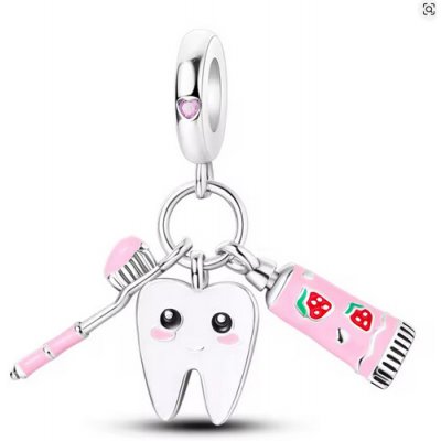 Prosperk Korálek stříbrný na náramek zoubek S3737 – Zboží Mobilmania