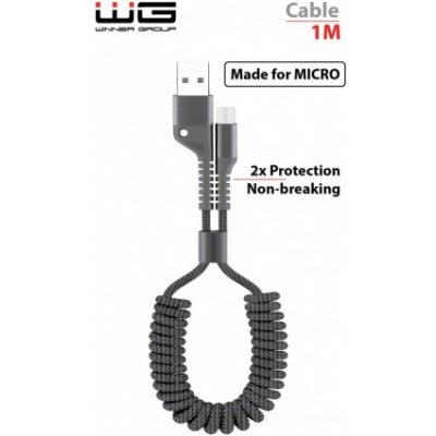 Winner Datový kabel kroucený Micro USB 1m nylon braided – Zboží Mobilmania