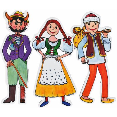 Marionetino O čertovi a Káče loutky k pohádce 3 ks Průhledný sáček: Baleno ve fólii – Zboží Dáma