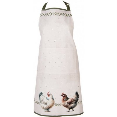 Clayre & Eef Béžová bavlněná zástěra se slepičkami Barnyard Chicken – Hledejceny.cz