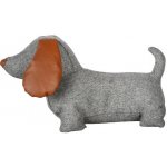 Esschert Design Zarážka na Pes DOGGY,č.1 jezevčík/č.2 knírač,šedá textil s koženkou 32x27cm produkt č. 1 – Zboží Mobilmania