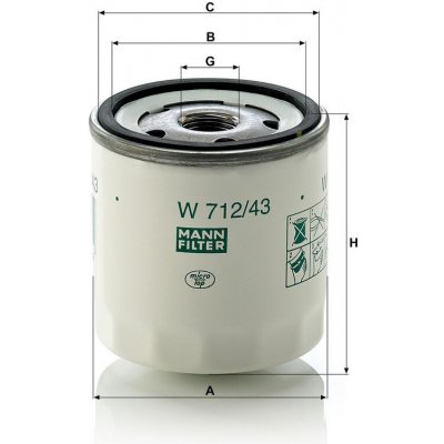 MANN-FILTER Olejový filtr MANN W712/43 (MF W712/43) - FORD, ŠKODA – Sleviste.cz