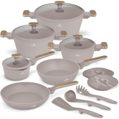 BERLINGERHAUS Sada nádobí s titanovým povrchem 15 ks Taupe Nordic Collection BH-8344 – Sleviste.cz