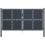 OMAXI Zahradní brána ocelová 300 x 175 cm antracitová 738077 – Zboží Mobilmania