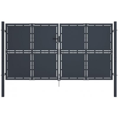 OMAXI Zahradní brána ocelová 300 x 175 cm antracitová 738077 – Zboží Mobilmania