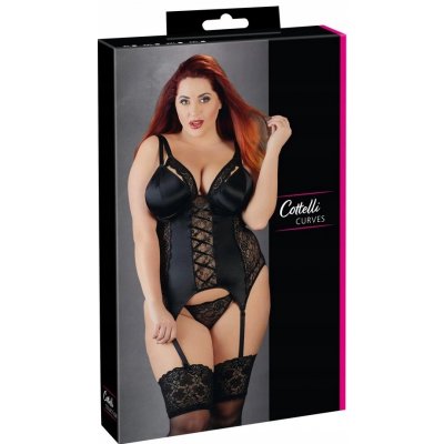Korzet Cottelli Collection Basque černý – Zboží Dáma