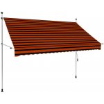 Greatstore Ručně zatahovací markýza 250 cm oranžovo-hnědá – HobbyKompas.cz