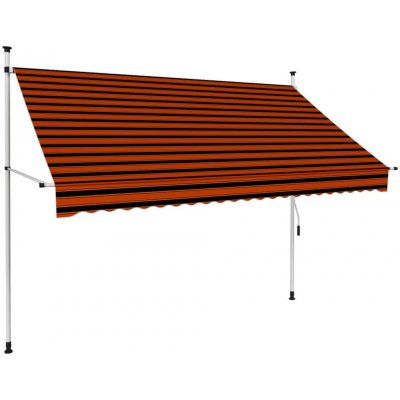 Greatstore Ručně zatahovací markýza 250 cm oranžovo-hnědá – HobbyKompas.cz