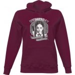 Dámská mikina s kapucí s potiskem Wednesday-Staromódní vražda-mikina dámské Vínová – Zboží Dáma