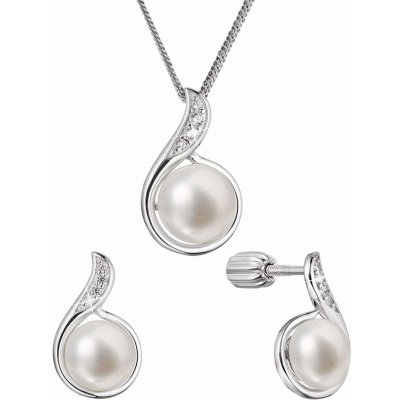 Pavona Sada stříbrných šperků se zirkony a pravými perlami 29050.1B – Zboží Mobilmania